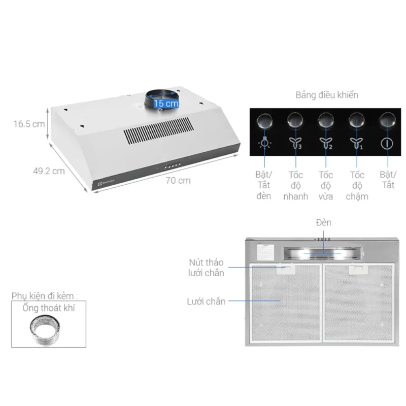 Máy hút mùi ELECTROLUX ERF715SBA 21 Máy hút mùi ELECTROLUX ERF715SBA