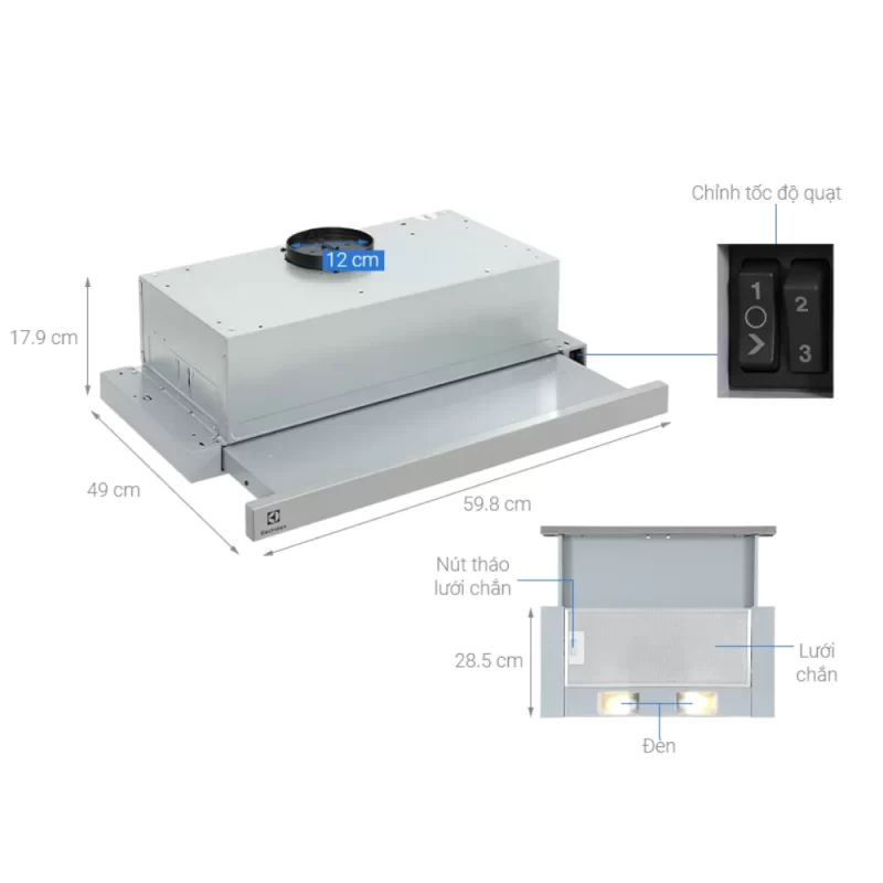 Máy hút mùi ELECTROLUX LFP216S 25 Máy hút mùi ELECTROLUX LFP216S