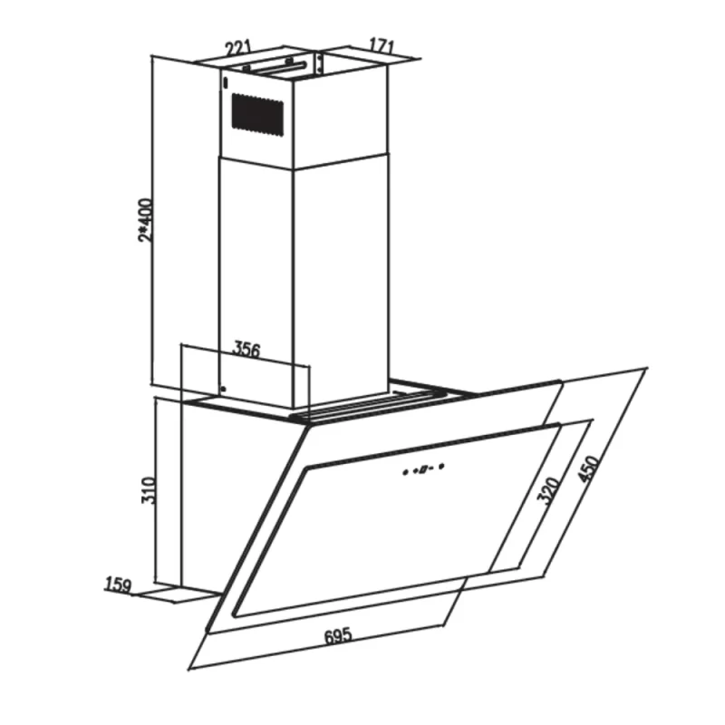 Máy hút mùi LORCA TA-6779C 70cm 7 Máy hút mùi LORCA TA-6779C 70cm