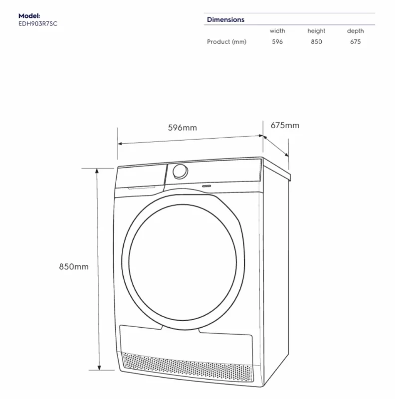 Máy sấy ELECTROLUX EDH903R7SC 22 Máy sấy ELECTROLUX EDH903R7SC