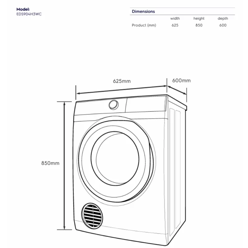 Máy sấy ELECTROLUX EDS904H3WC 16 Máy sấy ELECTROLUX EDS904H3WC