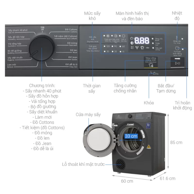 Máy sấy ELECTROLUX EDV904N3SC 17 Máy sấy ELECTROLUX EDV904N3SC