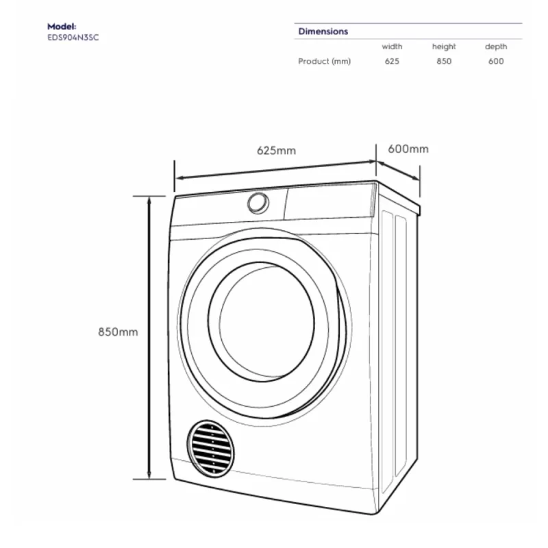 Máy sấy ELECTROLUX EDS904N3SC 17 Máy sấy ELECTROLUX EDV904N3SC