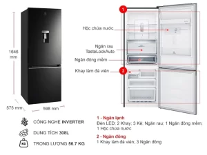 Tủ lạnh ELECTROLUX EBB3462K-H