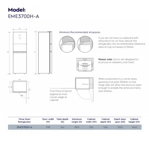 Tủ lạnh ELECTROLUX EME3700H-A