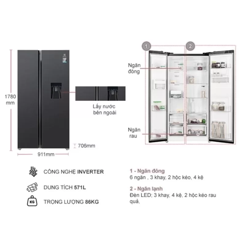 Tủ lạnh ELECTROLUX ESE6141A-BVN