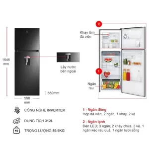 Tủ lạnh ELECTROLUX ETB3440M-H