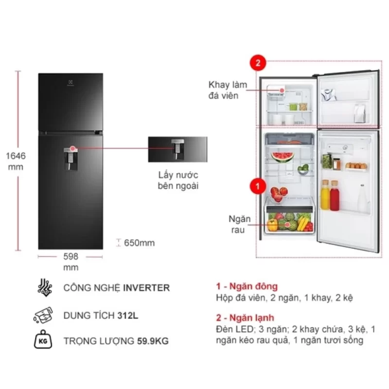 Tủ lạnh ELECTROLUX ETB3440M-H 19 Tủ lạnh ELECTROLUX ETB3440M-H