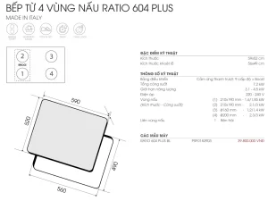 Bếp điện từ ELICA RATIO 604 PLUS BL PRF0183903 - bep dien tu elica ratio 604 plus bl prf0183903 1