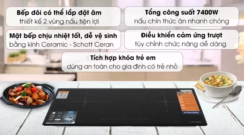 Bếp từ đôi Kocher DI-806GE02 18 Bếp từ đôi Kocher DI-806GE02
