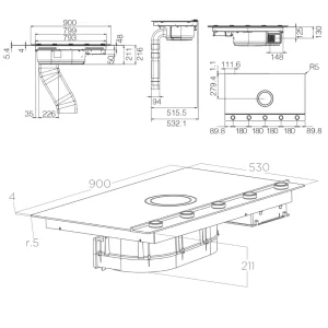 Bếp từ kết hợp hút mùi Elica NIKOLATESLA UNPLUGGED BL/F/90 PRF0184019 - bep tu ket hop hut mui elica nikolatesla unplugged bl f 90 prf0184019 7