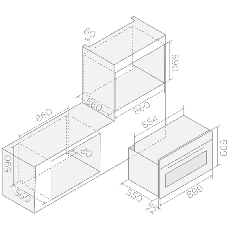 Lò nướng và vi sóng ELICA VIRTUS MULTI 60 TFT BL PRF0191770 - lo nuong va vi song elica virtus multi 60 tft bl prf0191770 2