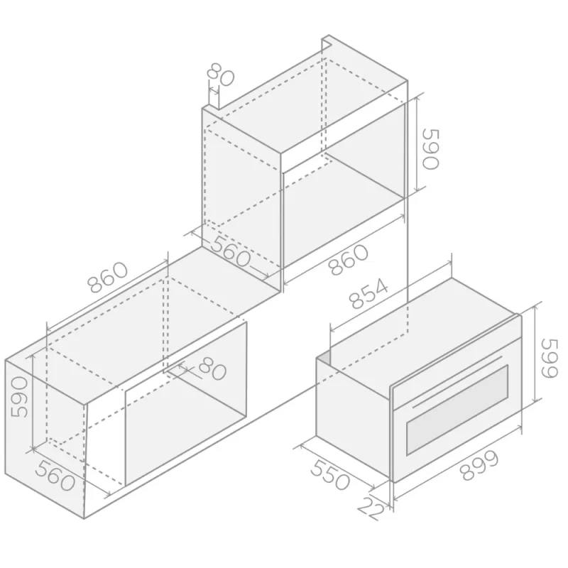 Lò nướng và vi sóng ELICA VIRTUS MULTI 90 TFT BL PRF0191768 - lo nuong va vi song elica virtus multi 90 tft bl prf0191768 2