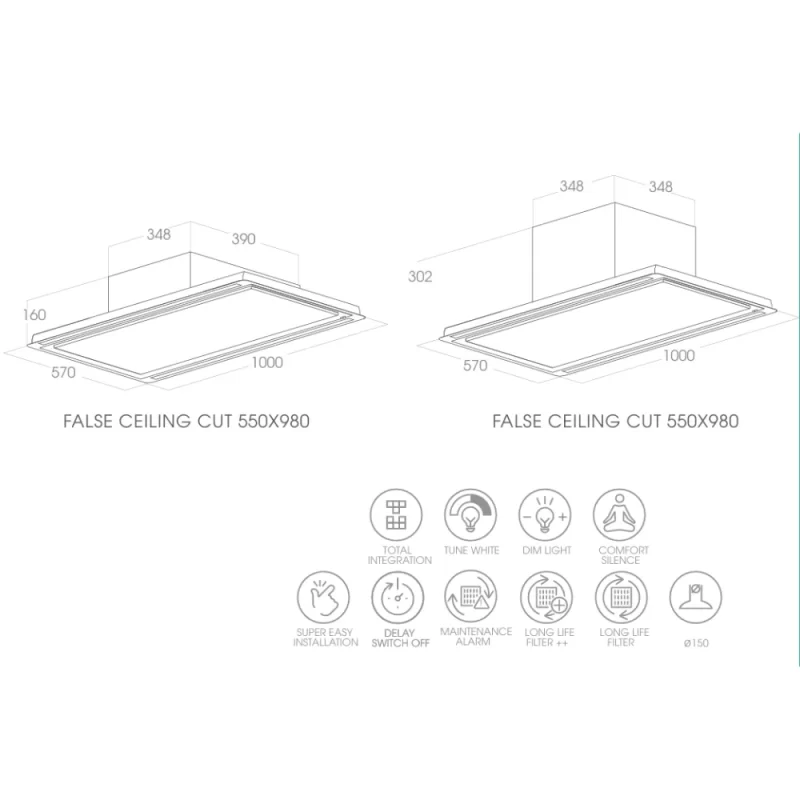 Máy hút mùi Elica HILIGHT GLASS H16 WH/A/100 PRF0167044A 9 Máy hút mùi Elica HILIGHT GLASS H16 WH/A/100 PRF0167044A