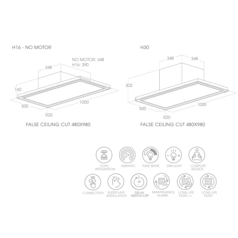 Máy hút mùi Elica SKYDOME H16 A/100 PRF0147735A 15 Máy hút mùi Elica SKYDOME H16 A/100 PRF0147735A