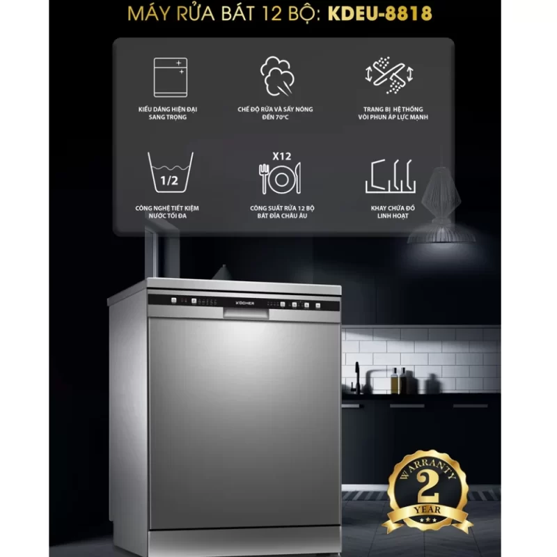 Máy rửa bát Kocher KDEU-8818 18 Máy rửa bát Kocher KDEU-8818