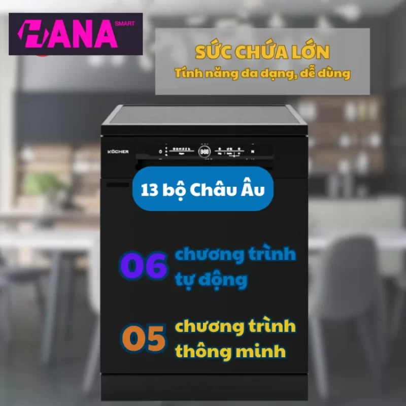 Máy rửa bát Kocher KDEU-8828BL 18 Máy rửa bát Kocher KDEU-8828BL