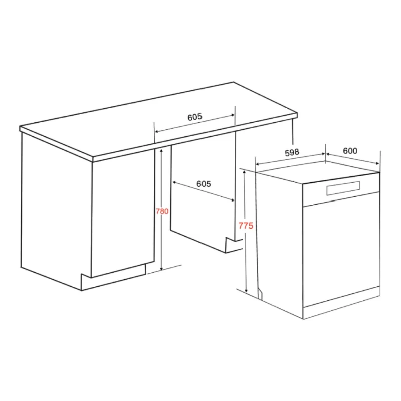 Máy rửa bát Kocher KDEU-8828BL 19 Máy rửa bát Kocher KDEU-8828BL