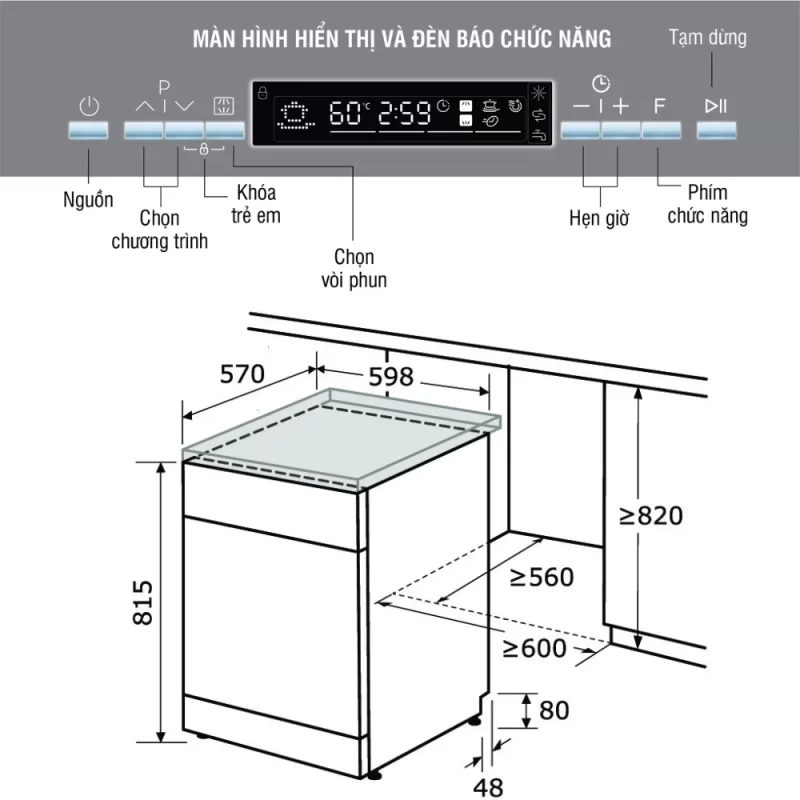 Máy rửa bát Kocher KDEU-8835 19 Máy rửa bát Kocher KDEU-8835