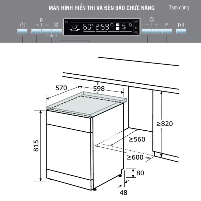 Máy rửa bát Kocher KDEU-8835BL 14 Máy rửa bát Kocher KDEU-8835BL