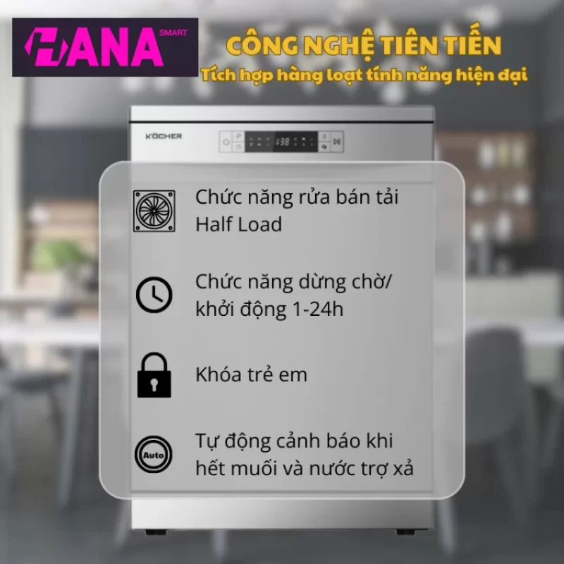 Máy rửa bát Kocher KDEU-8835SE 22 Máy rửa bát Kocher KDEU-8835SE