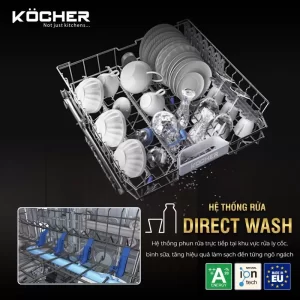 Máy rửa bát Kocher KDEU-8855S7 - may rua bat kocher kdeu 8855s7 4