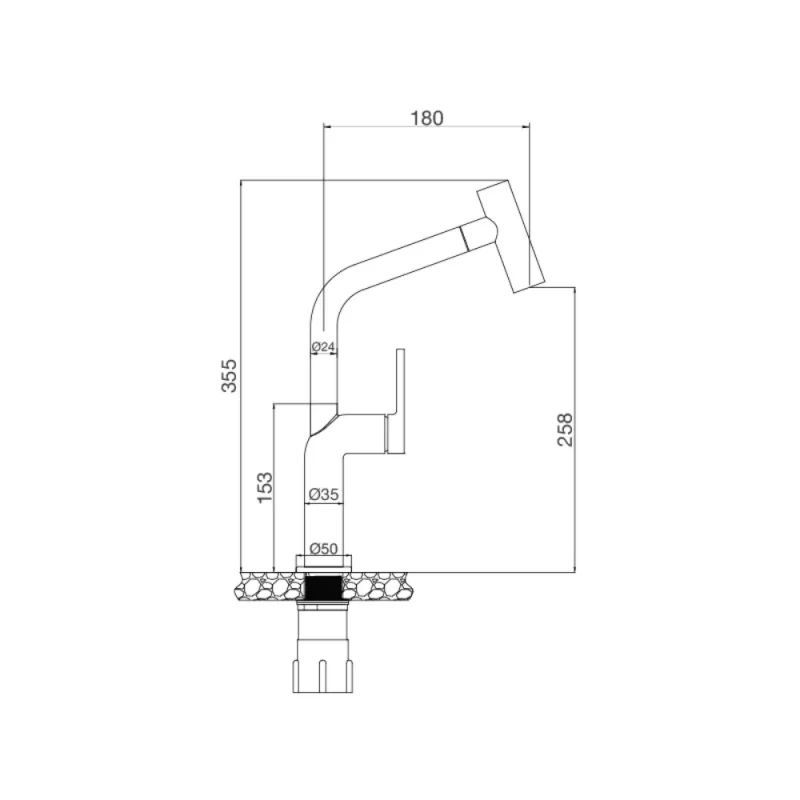 Vòi rửa chén Malloca K2206-CR 9 Vòi rửa chén Malloca K2206-CR