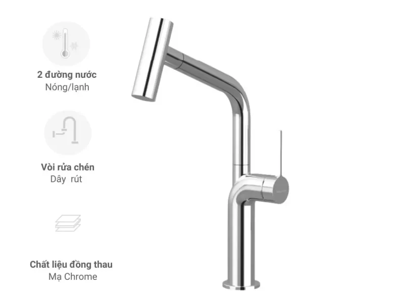 Vòi rửa chén Malloca K2206-CR 8 Vòi rửa chén Malloca K2206-CR