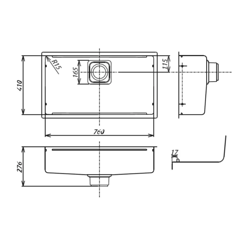 Chậu rửa bát SHIGERU LE JSM-K 2F FS 16 Chậu rửa bát SHIGERU LE JSM-K 2F FS