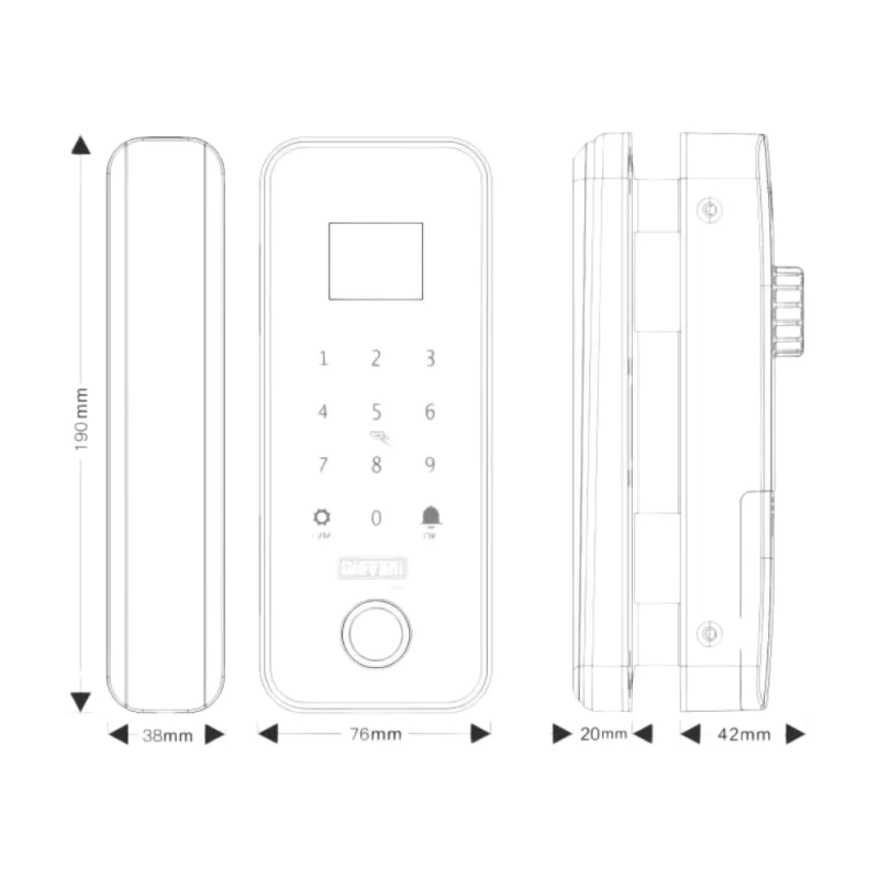 Khóa cửa kính GIOVANI GSL-G1B 12 Khóa cửa kính GIOVANI GSL-G1B