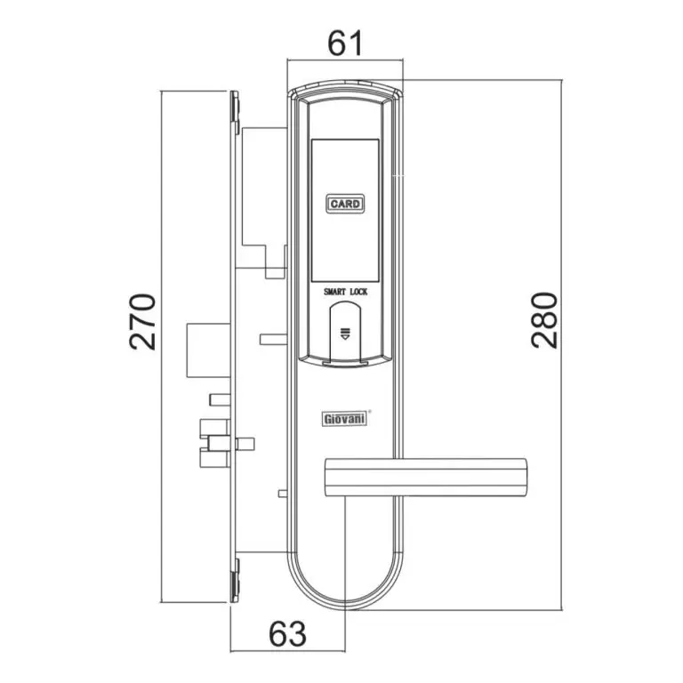 Khóa khách sạn GIOVANI GSL-126C135 màu bạc 8 Khóa khách sạn GIOVANI GSL-126C135