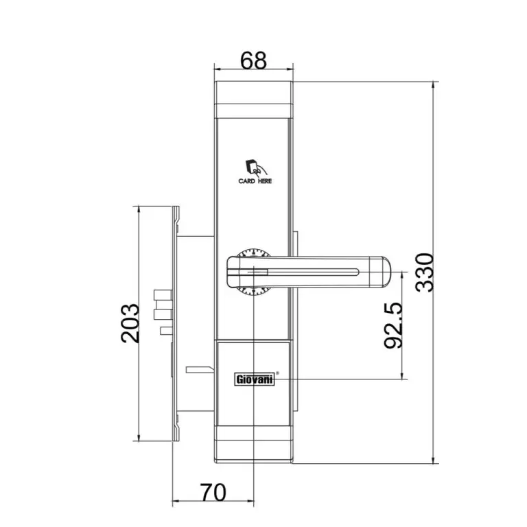 Khóa khách sạn GIOVANI GSL-89C87 màu bạc 6 Khóa khách sạn GIOVANI GSL-89C87