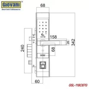 Khóa vân tay GIOVANI GSL-118C87GG
