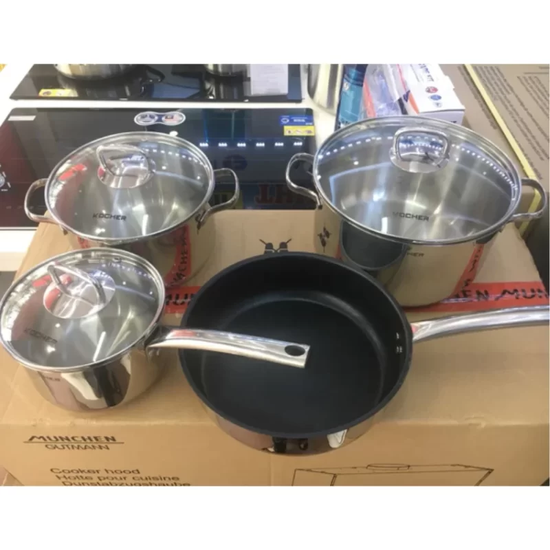 Bộ nồi chảo 4 món Kocher Lubeck Pro 12 Bộ nồi chảo 4 món Kocher Lubeck Pro