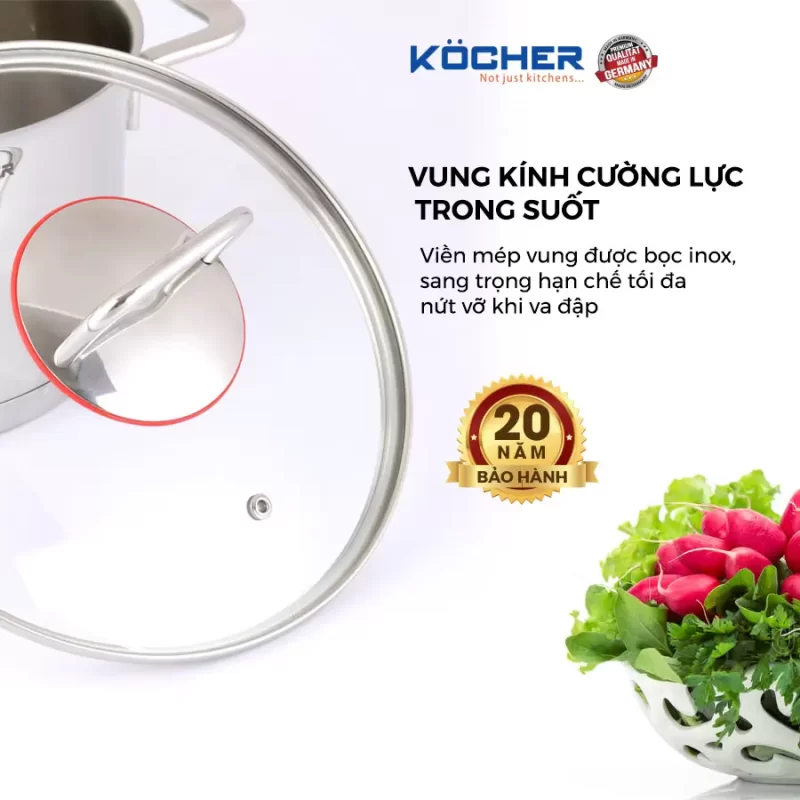 Bộ nồi chảo 5 món Kocher Berlin 18 Bộ nồi chảo 5 món Kocher Berlin