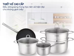 Bộ nồi chảo 5 món Kocher Munich - bo noi chao 5 mon kocher munich 4