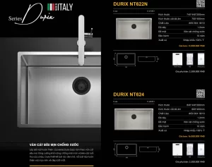 Chậu rửa bát NoBiNox DURIX NT622N CA70FD - chau rua bat nobinox durix nt622n ca70fd 1