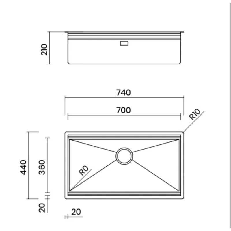 Chậu rửa bát NoBiNox STEP NT644U SA7000C - chau rua bat nobinox step nt644u sa7000c 4