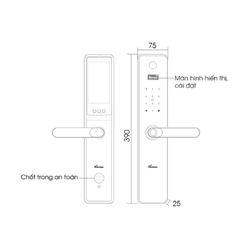 Khóa vân tay APP WIFI DEMAX EL-C626 BL màn hình chuông - khoa van tay app wifi demax el c626 bl13