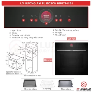 Lò nướng âm tủ BOSCH HBG7741B1 Serie 8 - lo nuong am tu bosch hbg7741b1 serie 8 3
