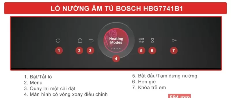 Lò nướng âm tủ BOSCH HBG7741B1 Serie 8