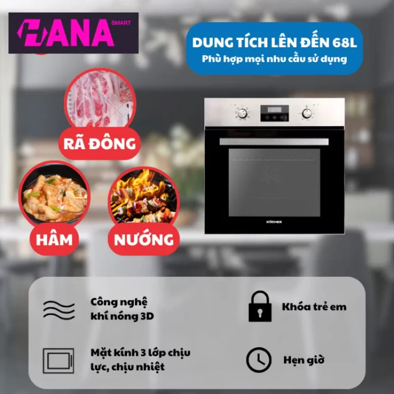 Lò nướng Kocher KOEU-68S08F 22 Lò nướng Kocher KOEU-68S08F
