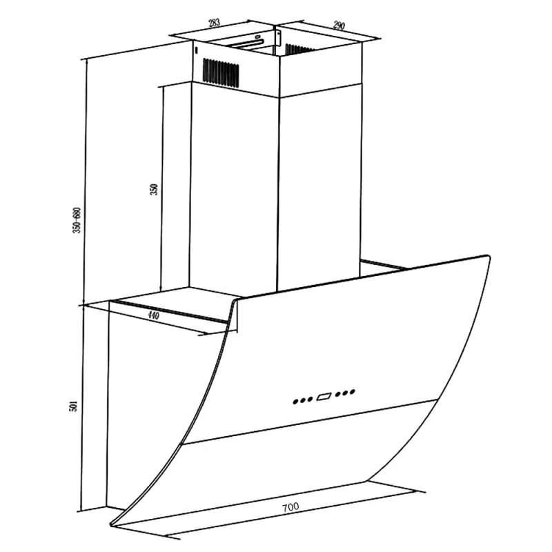 Máy hút mùi Kocher K-2080E (70cm) - may hut mui kocher k 2080e 70cm 2
