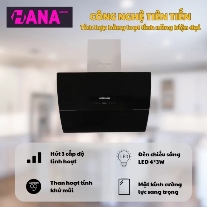 Máy hút mùi Kocher K-2080E (90cm) 18 Máy hút mùi Kocher K-2080E (90cm)