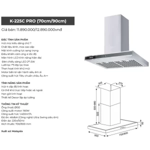 Máy hút mùi Kocher K-225C Pro 70cm - may hut mui kocher k 225c pro 70cm 3