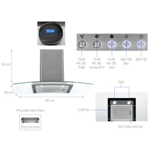 Máy hút mùi Kocher K-228T 90cm - may hut mui kocher k 228t 90cm 1