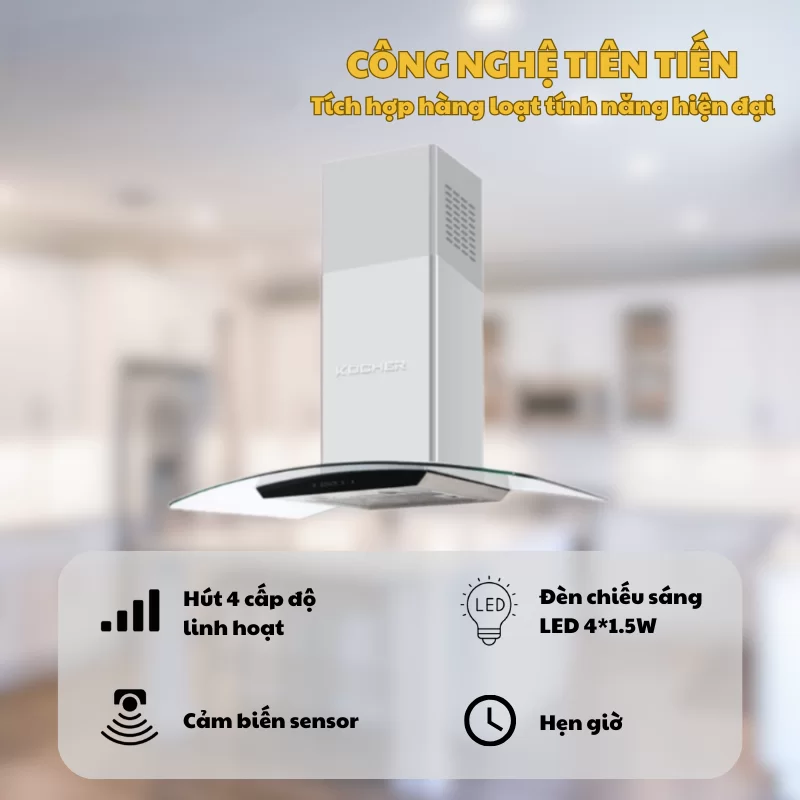 Máy hút mùi Kocher K-229S 90cm 12 Máy hút mùi Kocher K-229S 90cm