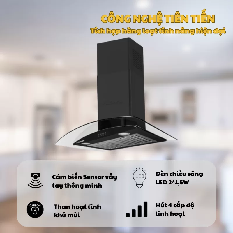 Máy hút mùi Kocher K-8001 90cm 16 Máy hút mùi Kocher K-8001 90cm