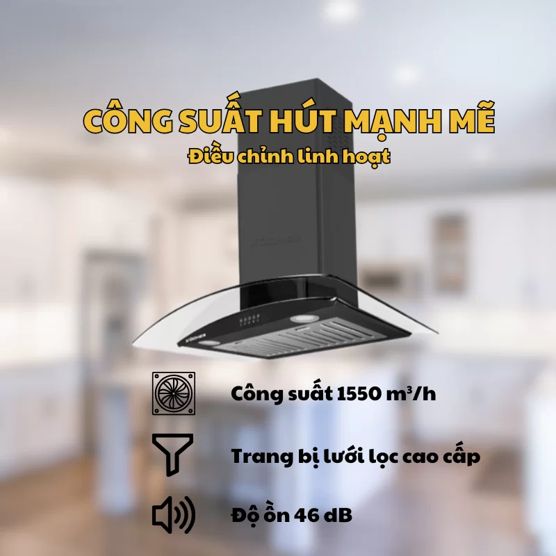 Máy hút mùi Kocher K-8872V 90cm 17 Máy hút mùi Kocher K-8872V 90cm