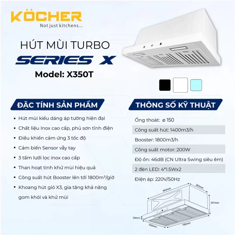 Máy hút mùi Kocher TURBO X-350T 20 Máy hút mùi Kocher TURBO X-350T